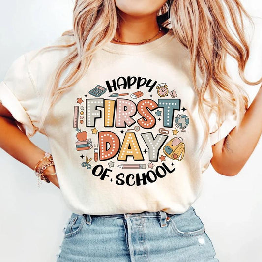 Happy First Day Of School Shirt, Teacher Gift, First Day of School Shirt, Back To School Shirt, 1st Day of School Shirt, Gift For Teacher Student, Tea
