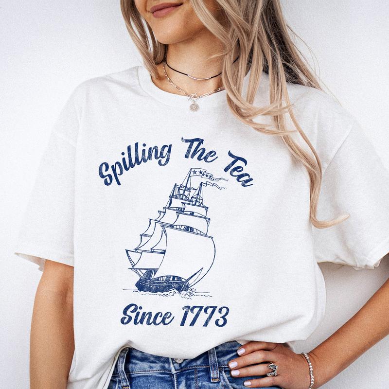 Fun 4th Of July Spilling The Tea Since 1773 History Teacher T-Shirt Unisex Classic Cotton