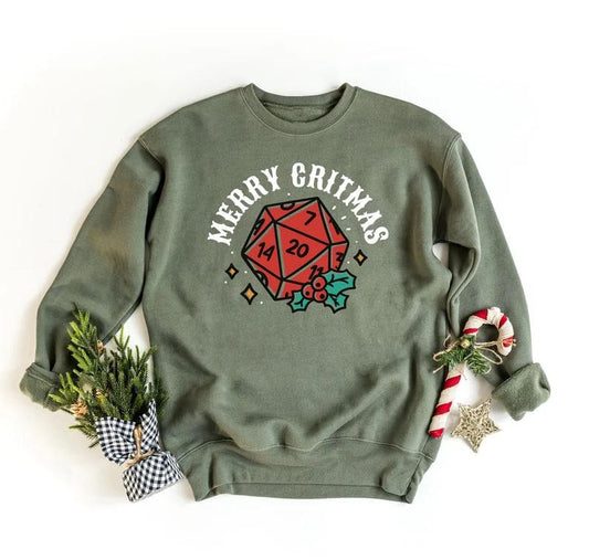 Dungeons and Dragons Christmas Party Sweatshirt, Christmas Sweatshirt For DnD Fans, Polyhedral Dice Xmas Hoodie, Merry Christmas Sweater