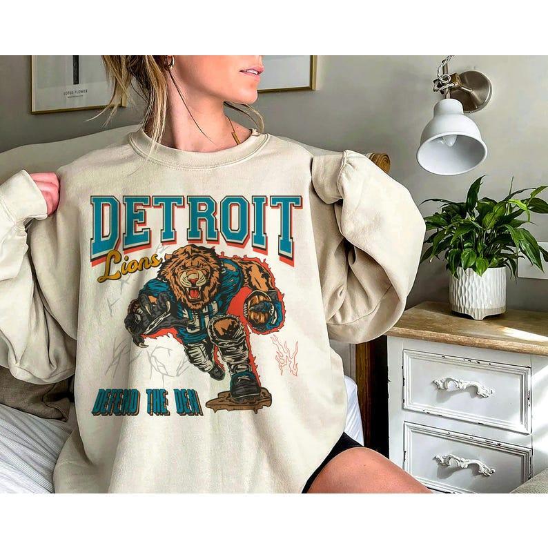 Detroit Football Sweatshirt Lions Football Crewneck Bootleg Detroit Football Shirt Detroit Sports Sweatshirt Detroit Football Shirt