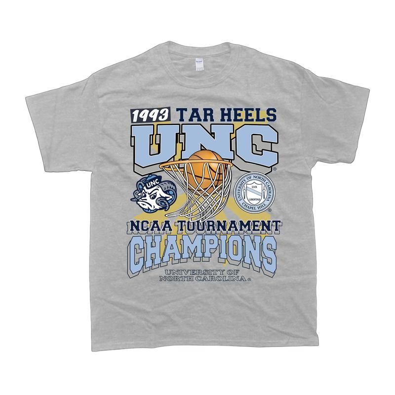 Vintage 1993 Tar Heels NCAA Tournament Champion Tshirt s T-shirt Classic Cotton Menswear Top Embroidered Hoodie Spandex Sport