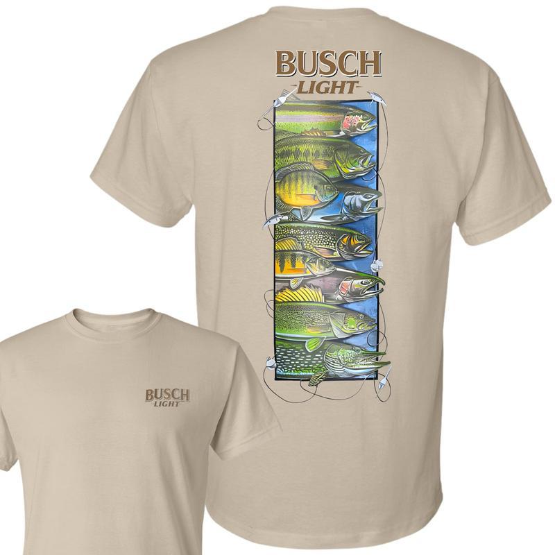 BUSCH LIGHT, BEER,Busch Light Wildlife 2-sided T-shirt, Busch Light T shirt Full Color For Men And Women, Casual Graphic Round Neck T-shirt for Summer