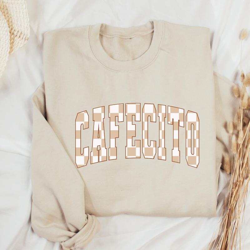 Cafecito Checkered Tshirt or Crewneck Sweater