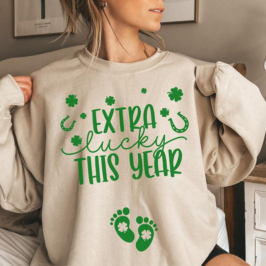 St Patricks Day Pregnancy Announcement Sweatshirt, St. Patrick's Day Baby Reveal Tee, Funny Pregnant Maternity Shirt, Lucky Mom To Be Gift