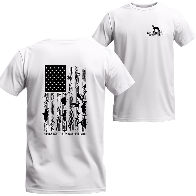 Hunt Fish Flag T-Shirt - Summer Outfits Regular Fit Shirt, Unisex T-shirt For Men, For Women, Best choice, Menswear Top, Beer Shirt Underwear Tshirt