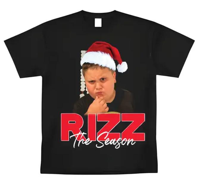 Rizz The Season Rizzler Boys Meme T-Shirt Graphic Tee Humor, 100% Cotton, Crew Neck, Slight Stretch, Breathable & Wear-Resistant, All-Season Short Sle
