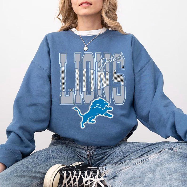 Lions Football Crewneck Sweatshirt, Trendy Game Day Gift, Unisex Detroit Sweatshirt, Detroit Football Fan