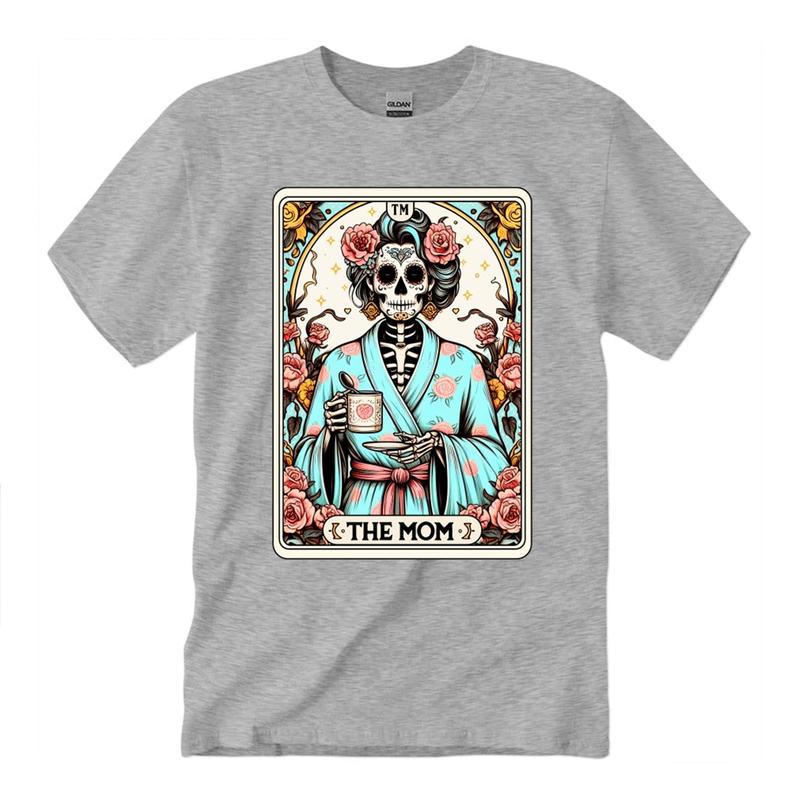 The Mom Tarot Card, Tarot Skeleton T-Shirt Unisex Classic Cotton Collar Fabric