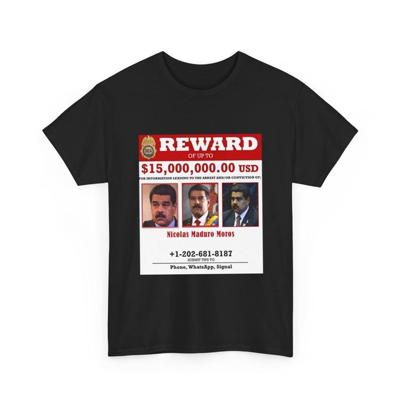 Camisa de Venezuela Shirt, Marudo Recompensa Reward 15 Millions T-Shirt, Venezuela Tee, Unisex Cotton Shirt, Full Size Full Color