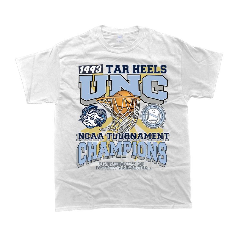 Vintage 1993 Tar Heels NCAA Tournament Champion Tshirt s T-shirt Classic Cotton Menswear Top Embroidered Hoodie Spandex Sport