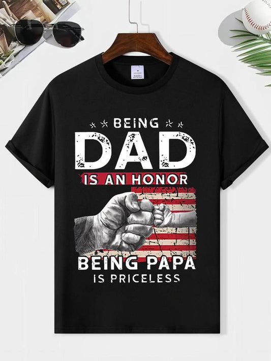 Men's Regular Fit Colorblock & Letter Print Tee, Cozy Breathable Round Neck Short Sleeve T-Shirt, Casual Simple Style for Menâ€™s Daily Wear