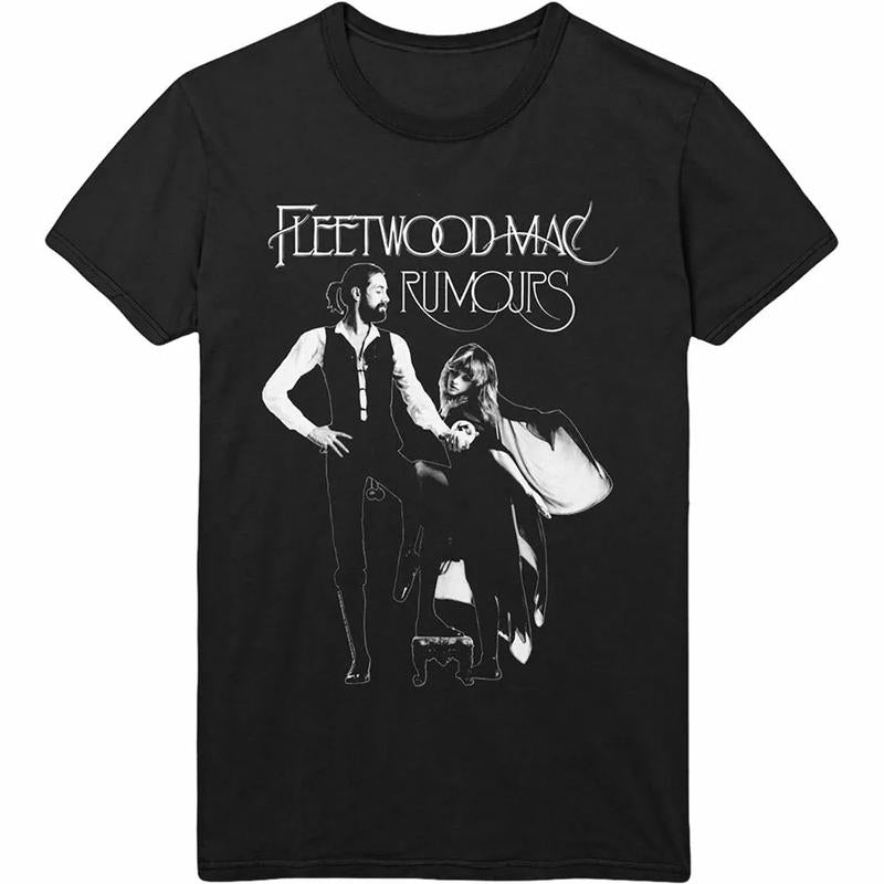 Fleetwood Mac T Shirt Rumours Album Officially Licensed Black Mens Rock Band Tee Cotton Menswear