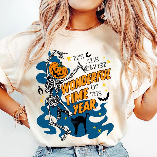 Retro Halloween Shirt, Halloween Costume Women, Dancing Skeleton, Fall Autumn Shirt, Thanksgiving Gift, Halloween Party, Pumpkin Graphic Tee