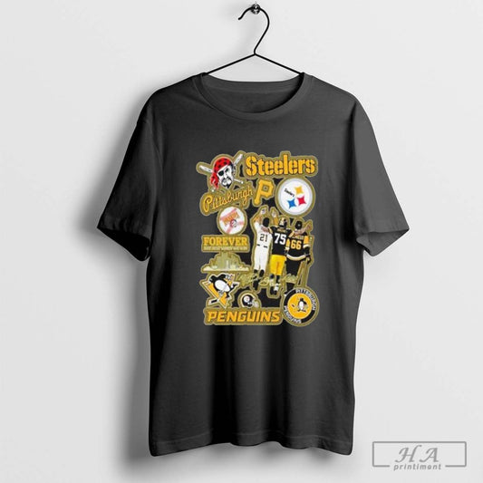 Pittsburgh Steelers Forever Fan Pittsburgh Penguins Back Side T-Shirt