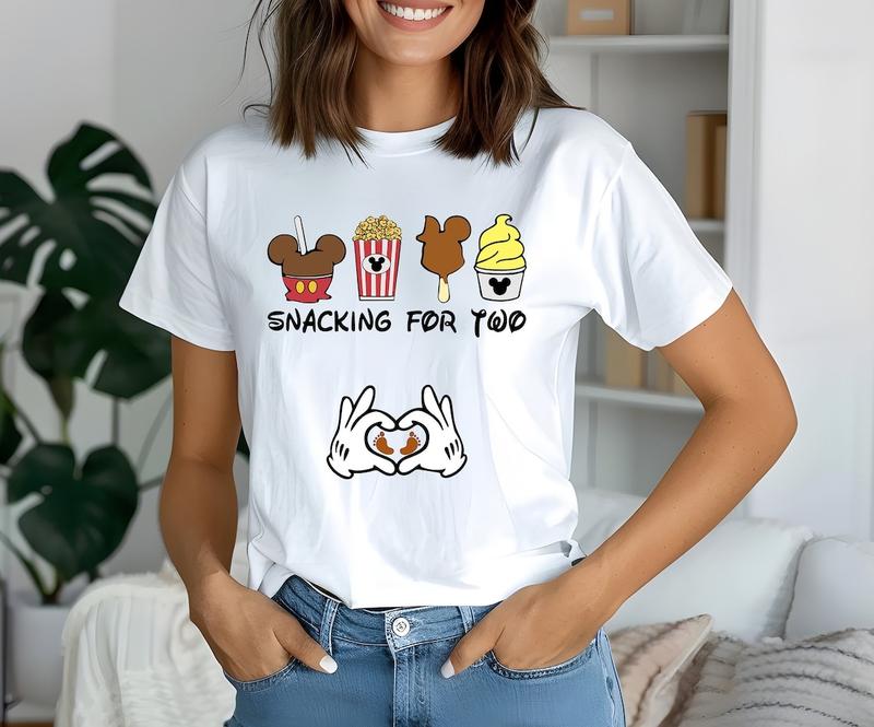 Snacking For Two Crewneck, Pregnancy Announcement T-Shirt, Baby Reveal Tee, Mom to be Shirt, Promoted to Mommy Shirt