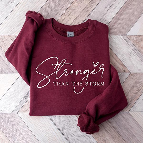 Stronger Than The Storm Sweatshirt, Boho Self Care T-Shirt, Inspirational Women Sweater, Christian Sweatshirt, Bible Verse Shirt