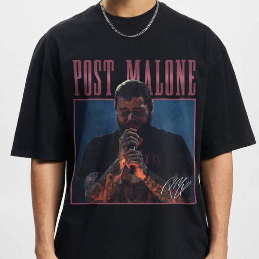 Vintage Post Malone Rap Music Cotton T-shirt All Size