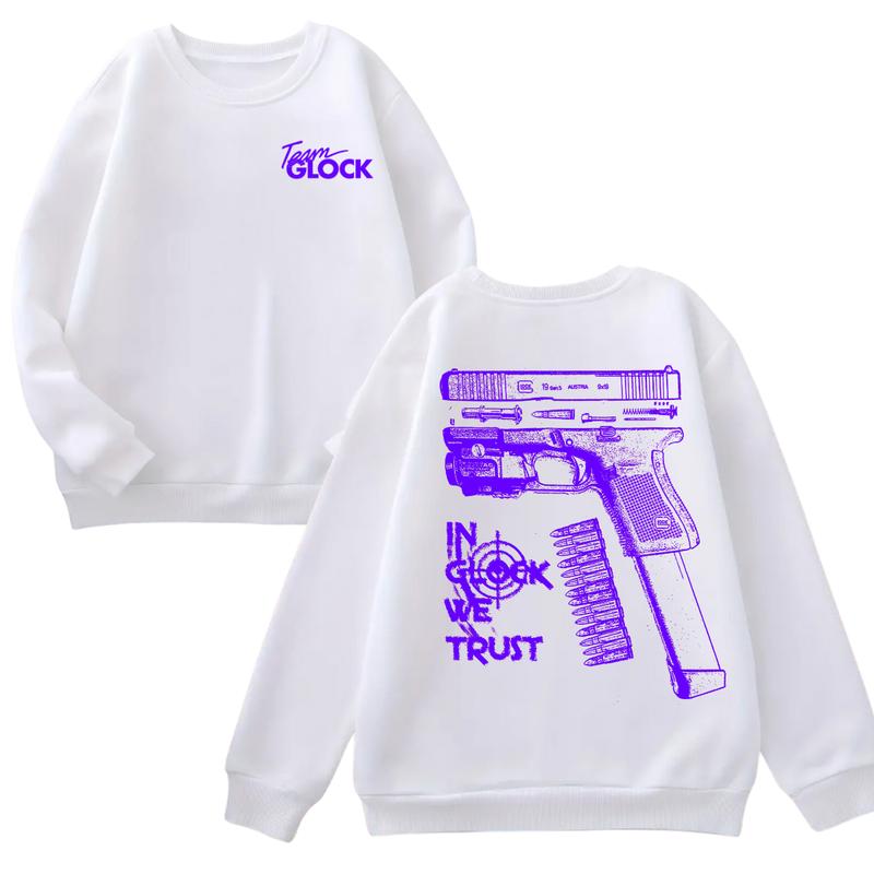 Team Glock Hoodie -GILDAN IN GLOCK WE TRUST Hoodie -Design Color Blue , Full Color Double Sided Sweatshirt for Men and Women, Classic Fit,Glock Shirt