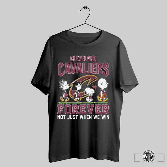 Peanuts Character Walking Cleveland Cavaliers Basketball Forever Not Just When We Win Shirt Trendy Sweatshirt
