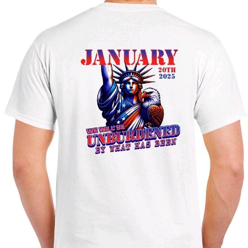 We will be Unburdened by what has been T-shirt- Menswear Cotton Top Shortsleeve Casual Tshirt Crewneck