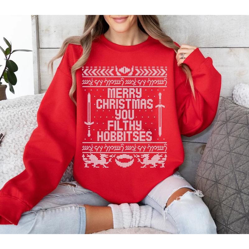 LOTR Merrry Xmass Yah Fiffthy Hobitttts T shirt Hoodie Sweatshirt