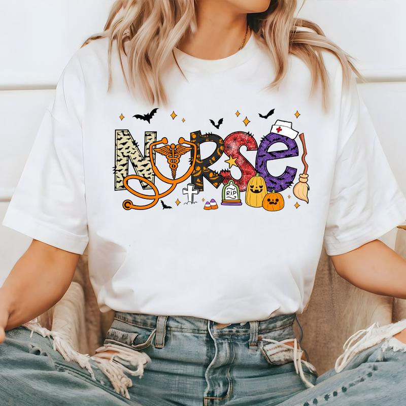 Halloween Nurse Shirt, Spooky Season Nurse Shirt, Nurse Halloween Gift, Halloween Party Nursing Shirt, Cute Nurse Shirt, ER Nurse Gift