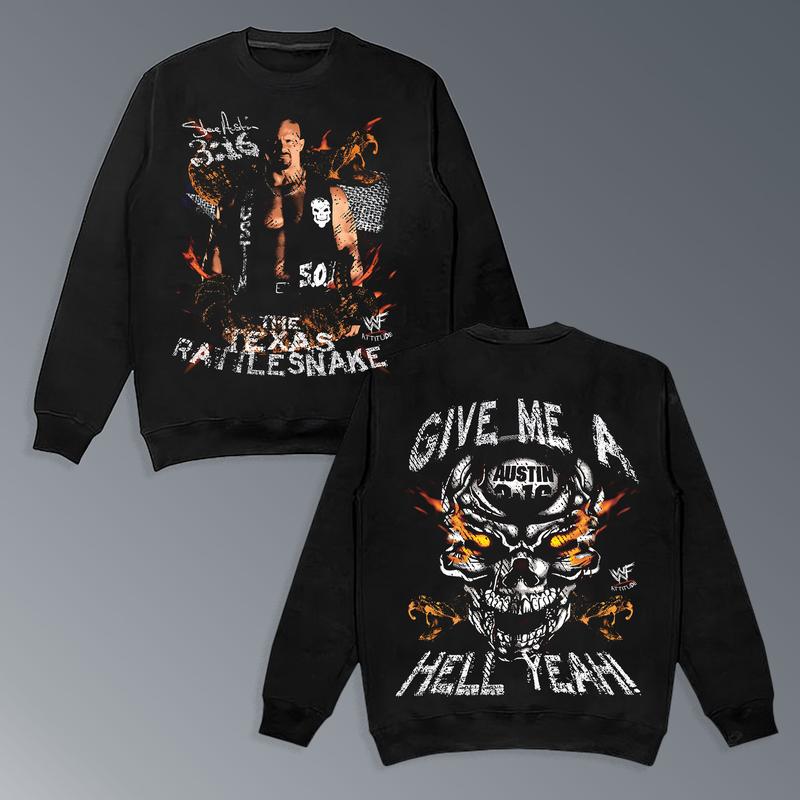 STONE COLD-TEXAS RATTLESNAKE TEE, Wrestling Graphic Tee, WWE Tee, Sports T-shirt, Athlete Shirt, Wrestling Gift Streetwear Crewneck Clothing