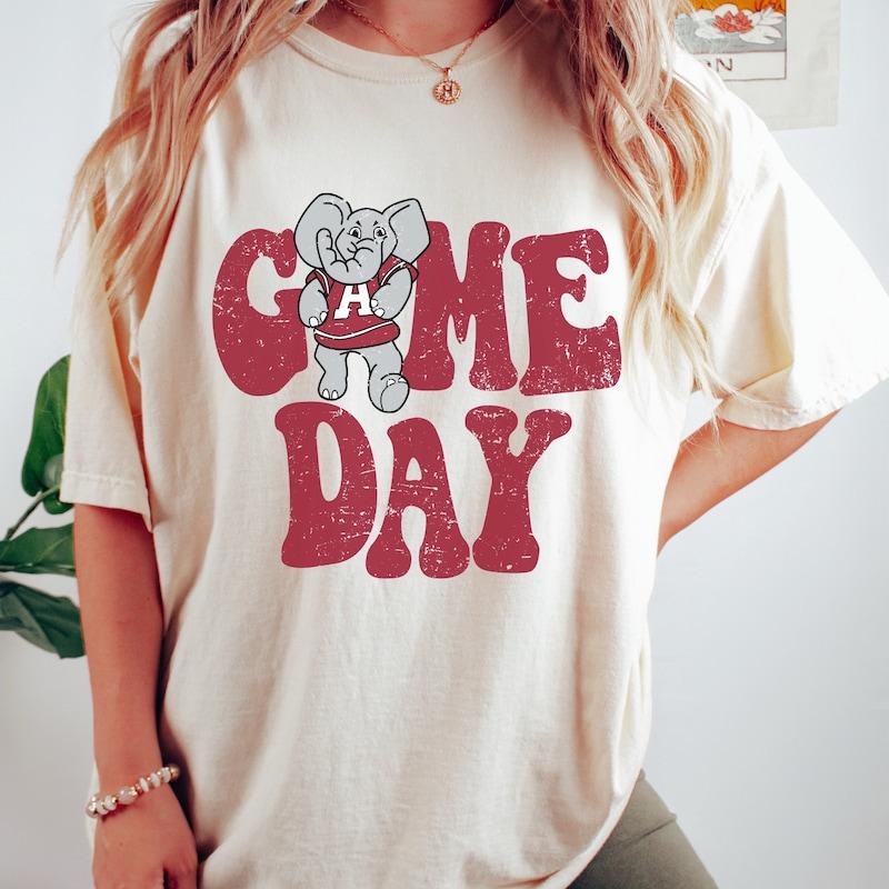 Vintage Alabama Game Day Shirt  Game Day Roll Tide Shirt  Unisex  Crimson Tide  American Football Team Shirt Casual Round Neck
