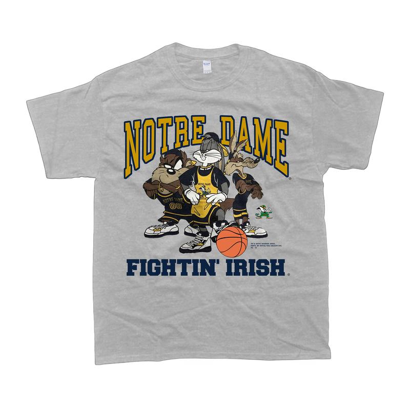 Vintage N0tre Dame Fighting Irish L00ney Tunes T-shirt Classic Cotton Menswear Top