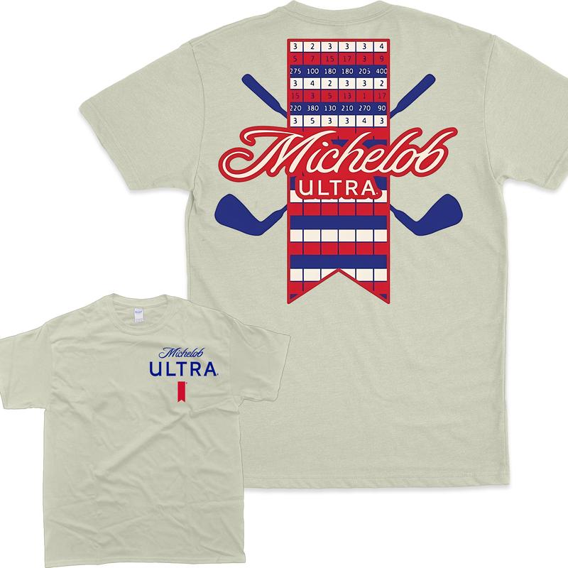 Golf Michelob Ultra Front Back Print T-shirt For Men For Women, Couple Sport Trendy Shirt