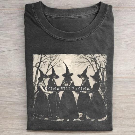 Girls Will Be Girls Witch T-shirt, Horror Movie Shirt, Horror Character, Funny Halloween Shirt, Unisex T-Shirt, Gift For Men Women