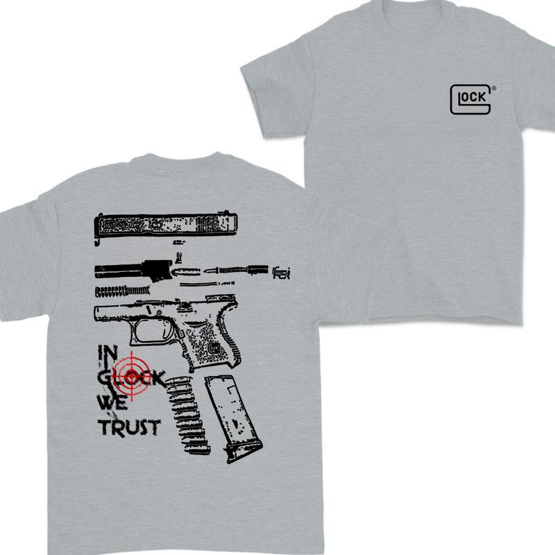 Glock T-shirt for Men, Women, In Glock We Trust T-shirt,Classic Fit Double-Sided Glock Tee ,T-shirt For Men And Women Cotton Menswear Crewneck