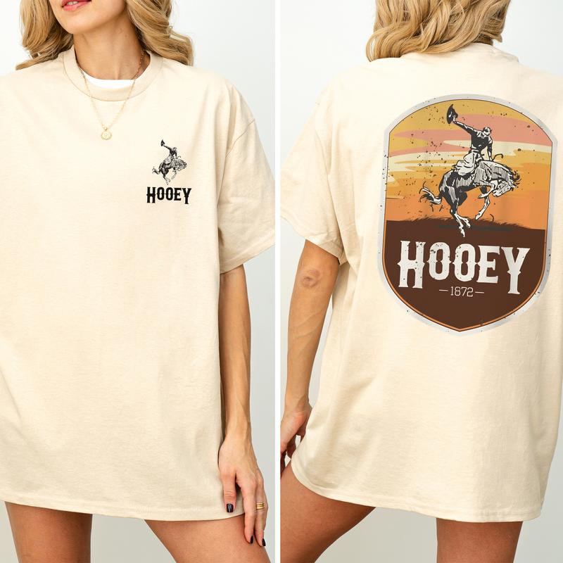 Hooey Men's Cheyenne 2-Sided Printed Graphic Shirt, Vintage Western Rodeo Hooey T-Shirt, Wild West Cowboy Top for Men, Cotton Fabric Casual Womenswear