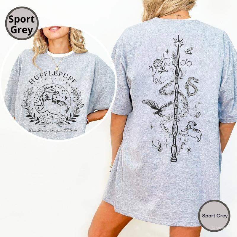 Vintage Hufflepuff T-shirt, Hogwarts Houses Tshirt, HP Wizard World Tee, Wizard School Shirt, Potterhead T-shirt Gift, Wizarding World Shirt, Wizard L