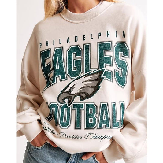 Vintage Philadelphia Graphic Oversized Sunday Crew Graphic Sweatshirt, Sundays Are For Football, Retro American Football Team Sweatshirt, Gift For Fan