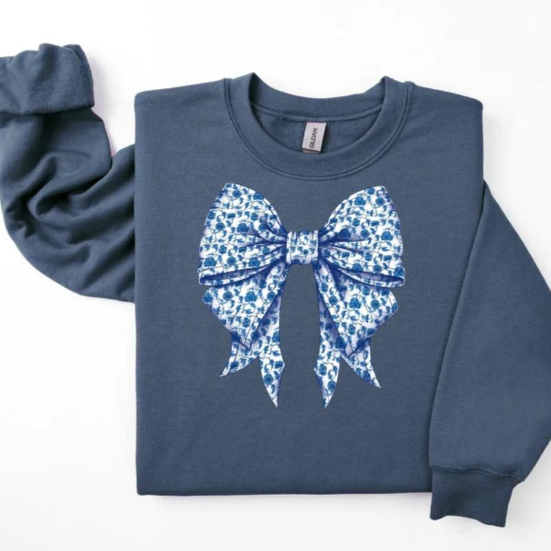 Blue Bow Sweatshirt
