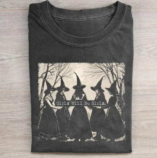 Girls Will Be Girls Witch T-shirt, Horror Movie Shirt, Horror Character, Funny Halloween Shirt, Unisex T-Shirt, Gift For Men Women