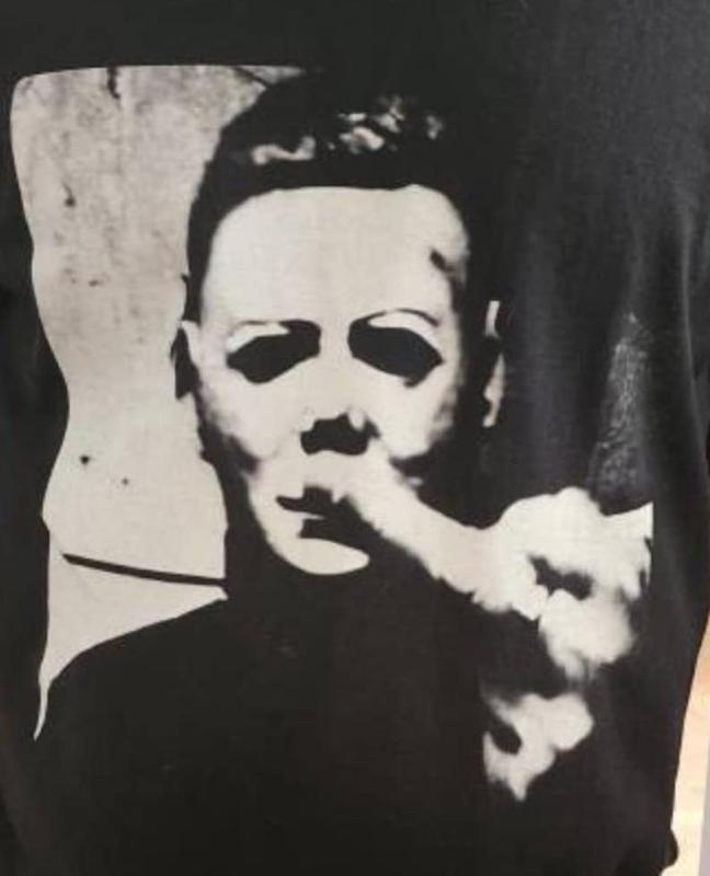 Michael Myers Halloween Middle Finger T-Shirt, Goth Punk Horror Top, Gothic Metal Shirt, Gildan Unisex Retro Horror Monster Cotton Crewneck