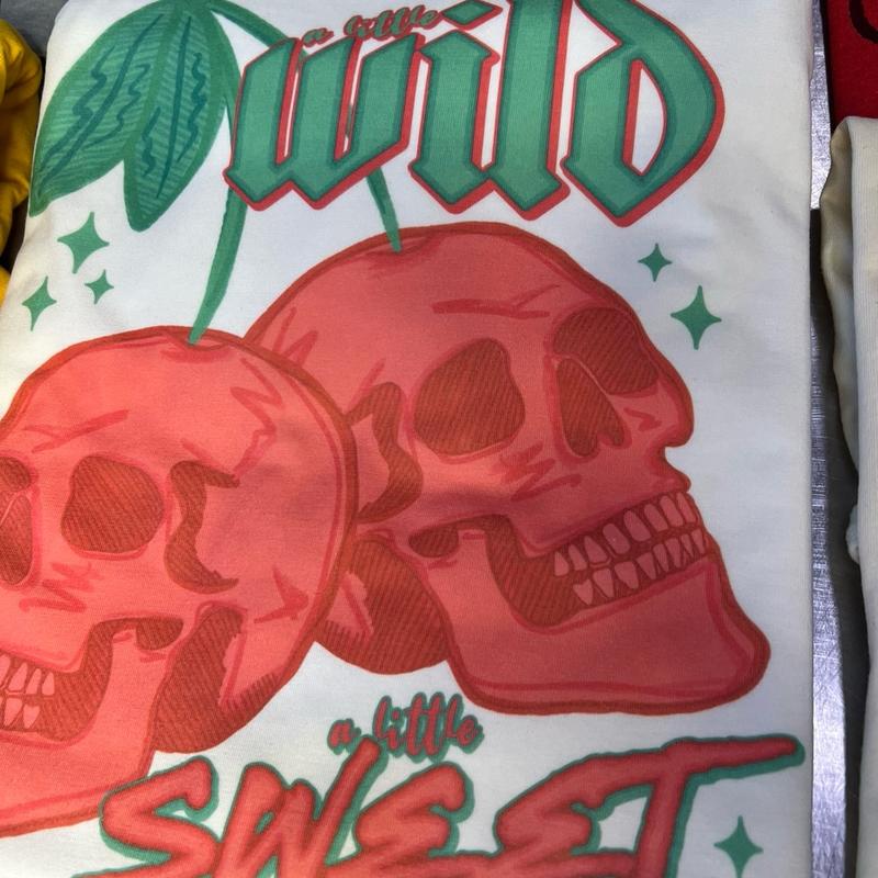 Wild and Sweet Skull Tees Wild and Sweet Summer Tshirts Wild Summer Skull Tops Summer Vibes Skull Tees Skull Shady Beach T-Shirts Vacation Rocker Tees