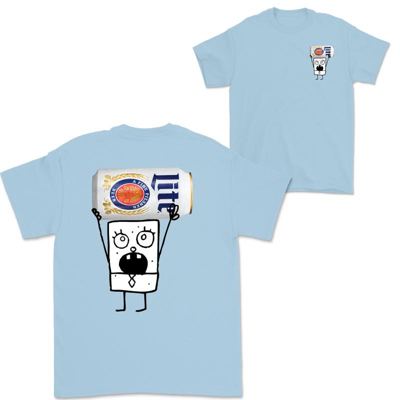 Doodlebob Miler Lite Essential 2 Sided T-Shirt, Funny Drinking T-Shirt, Miler Lite T-Shirt ,For Men - For Women