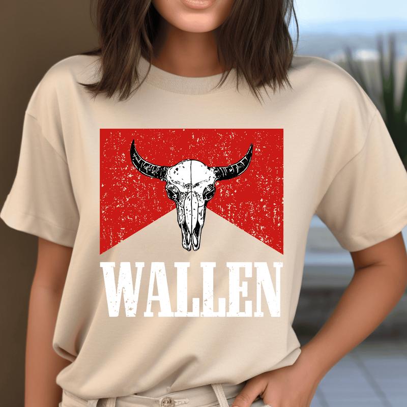One Night At A Time Wallen Shirt, Wallen Bull Skull Shirt, Cowboy Wallen Merch, Country Music Merch Shirt, Vintage Wallen Merch T-Shirt, Clothing