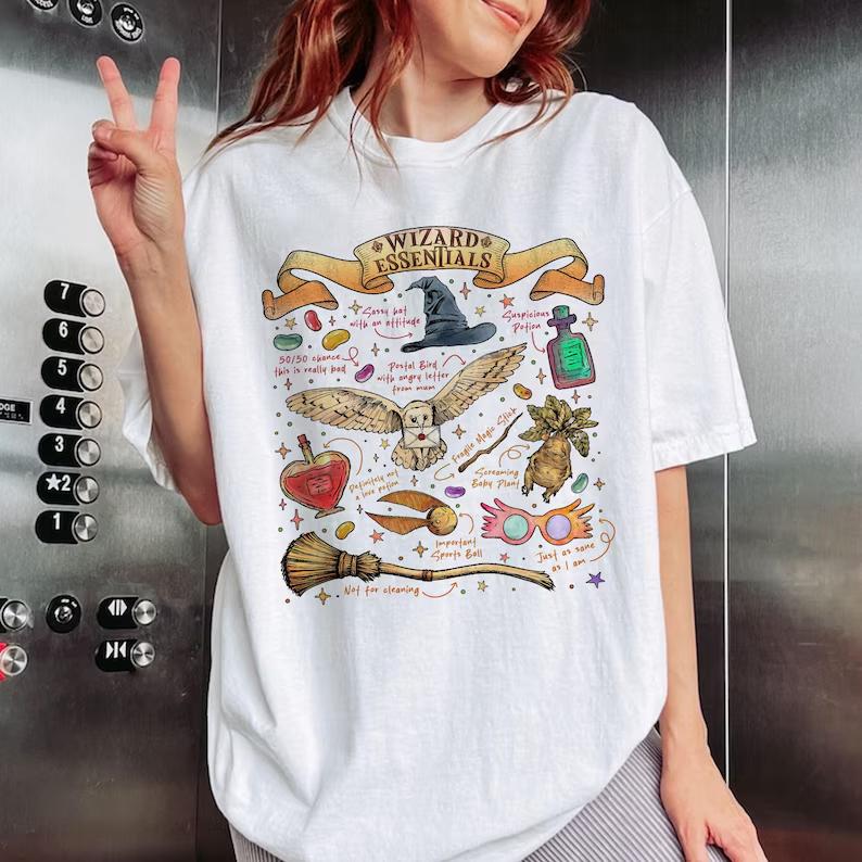 Wizard Essentials Sweatshirt, Wizarding World TShirt For Fan, Halloween Fall Season Hoodie