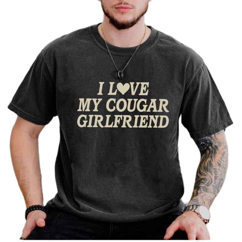 I Love My Cougar Girlfriend Shirt, Boyfriend Gift, I Love My Girlfriend Tee, I Heart My Cougar Shirt, Valentines Day Gift, Classic Unisex T-Shirt, Sho