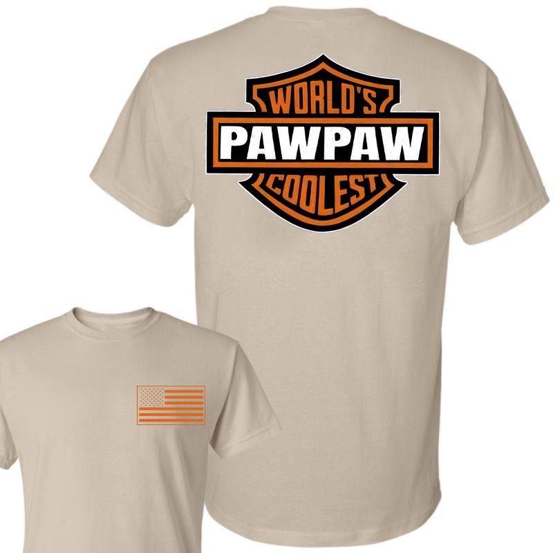 World's Coolest Grandpa 2-sides Shirt, Grandpa Nickname Gift Motorcycle Dad SweatShirt Father's Day Tee Birthday Gift from Grandkids