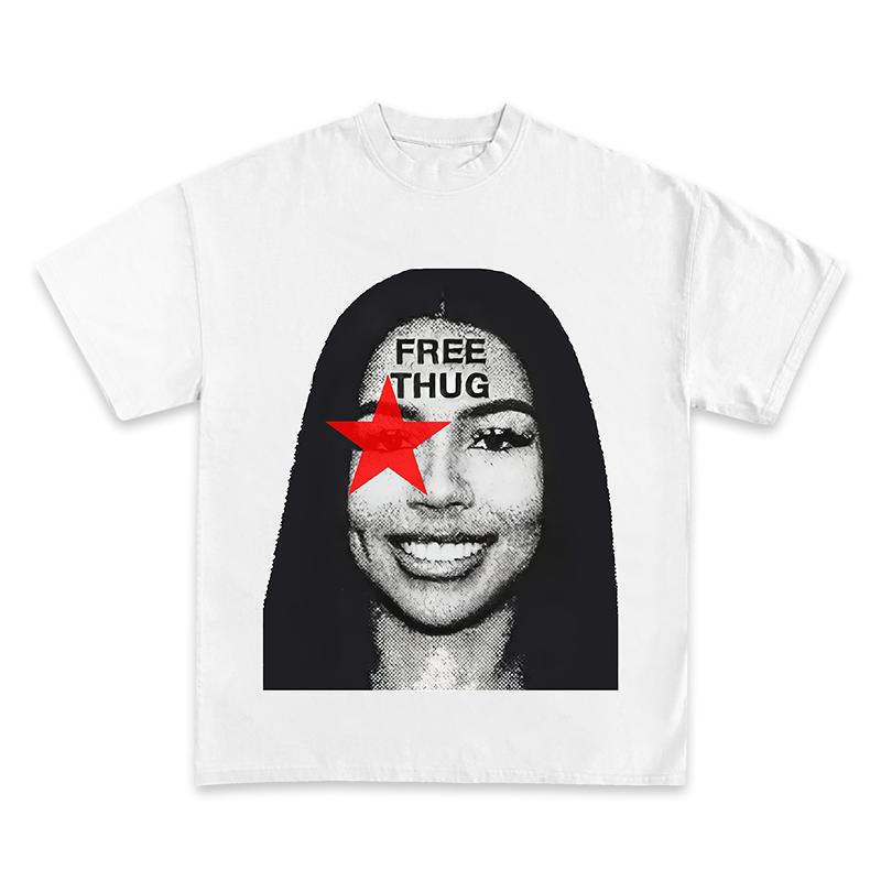 Mariah red free thug tee add a touch of boldness with this red graphic