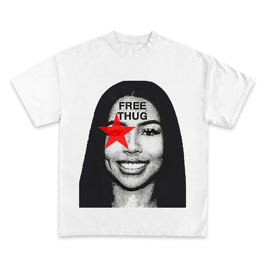 Mariah red free thug tee add a touch of boldness with this red graphic