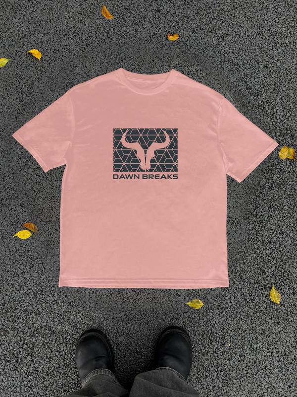 Men's Bull Head & Letter Print Round Neck Tee, Regular FitÂ Trendy Casual Streetwear GraphicÂ Short Sleeve T-Shirt for Daily Wear, Graphic Tees,Â Men's S