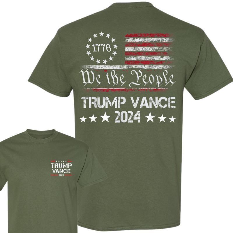 We The People Trump Vance 2024 Shirt, Trump Vance 2024 President Shirt, Trump Supporter Re-Election T-Shirt, Trump Supporters Unisex Cotton 2 Sides Sh