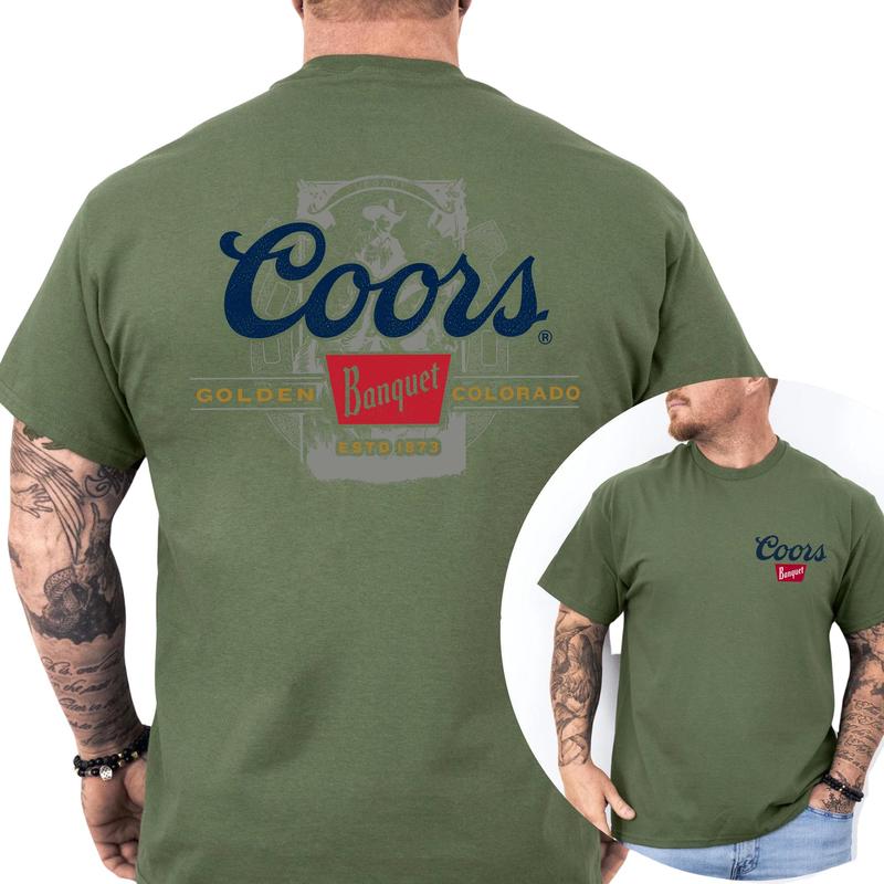 Coors Banquet Beer Graphic Shirt 2 Sides, Gift For Men, Love, Athletic, Casual Menswear, Classic Cotton Top, Drink T-shirt