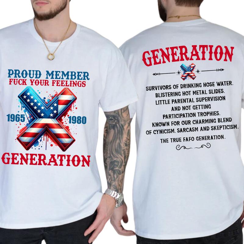 Casual, Generation X T-shirt Proud Member FY Feeling 1965, Full Color, For Men , Gift For men, Casual